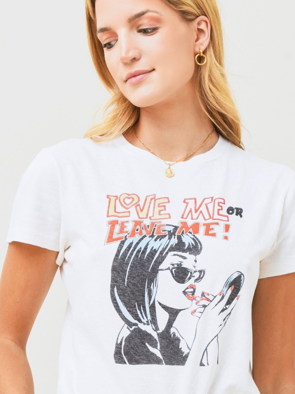 Re/Done Women's Classic "Love Me" Tee Vintage White XS